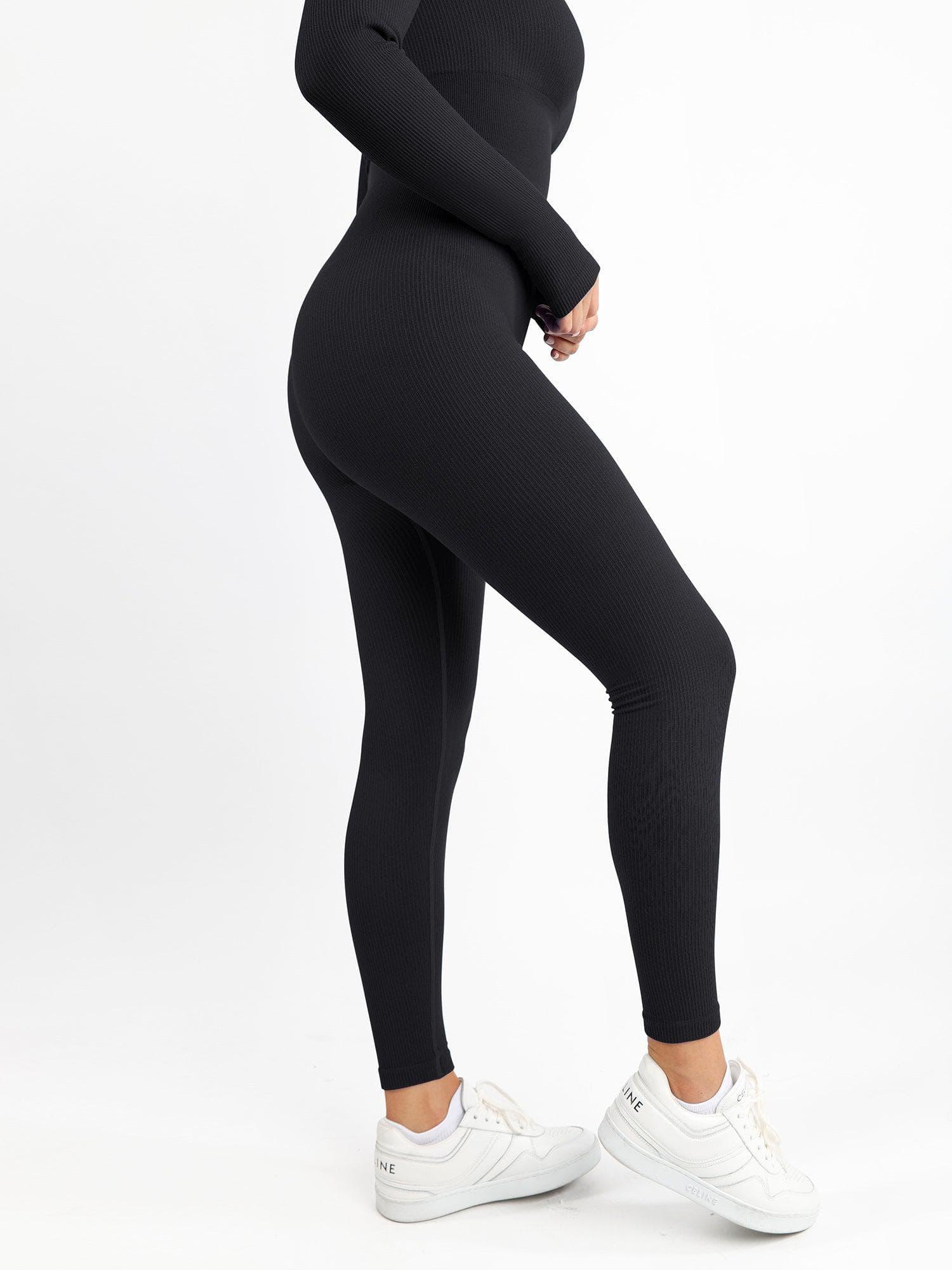 Seamless Square Neck Long-Sleeve Jumpsuit - GALVIER.