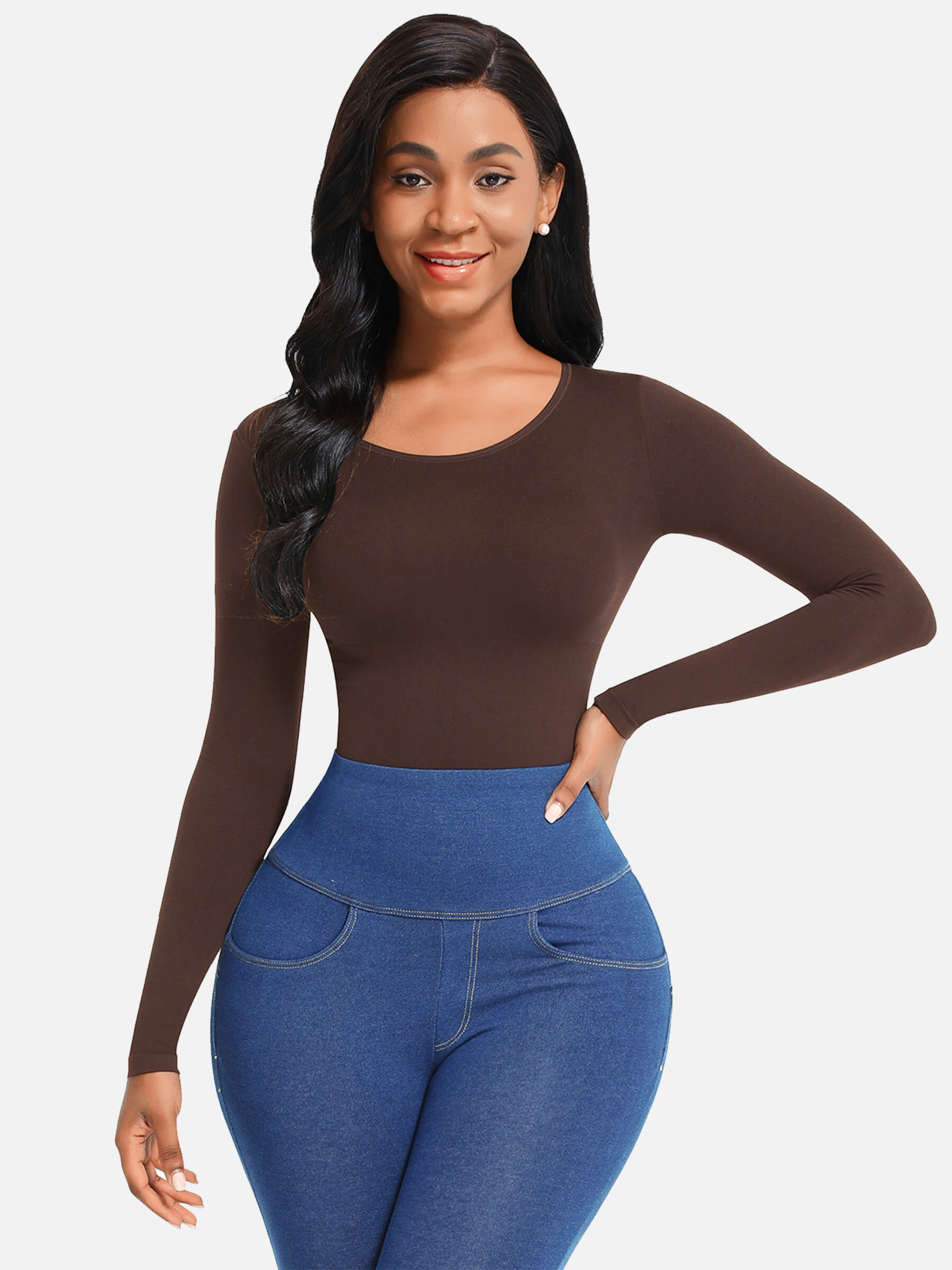 LONG SLEEVE BODYSUIT SCULPTING SHAPEWEAR