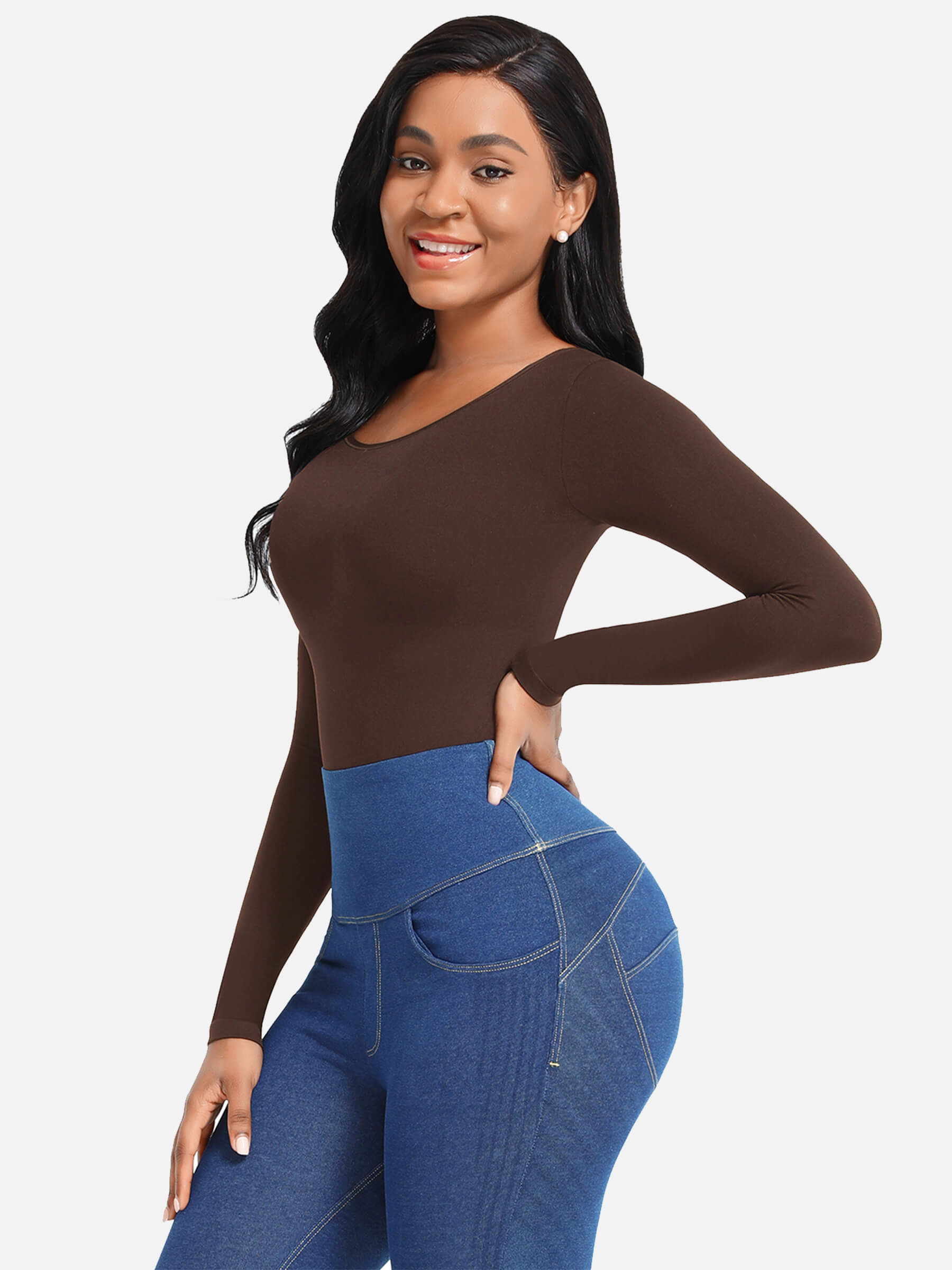LONG SLEEVE BODYSUIT SCULPTING SHAPEWEAR