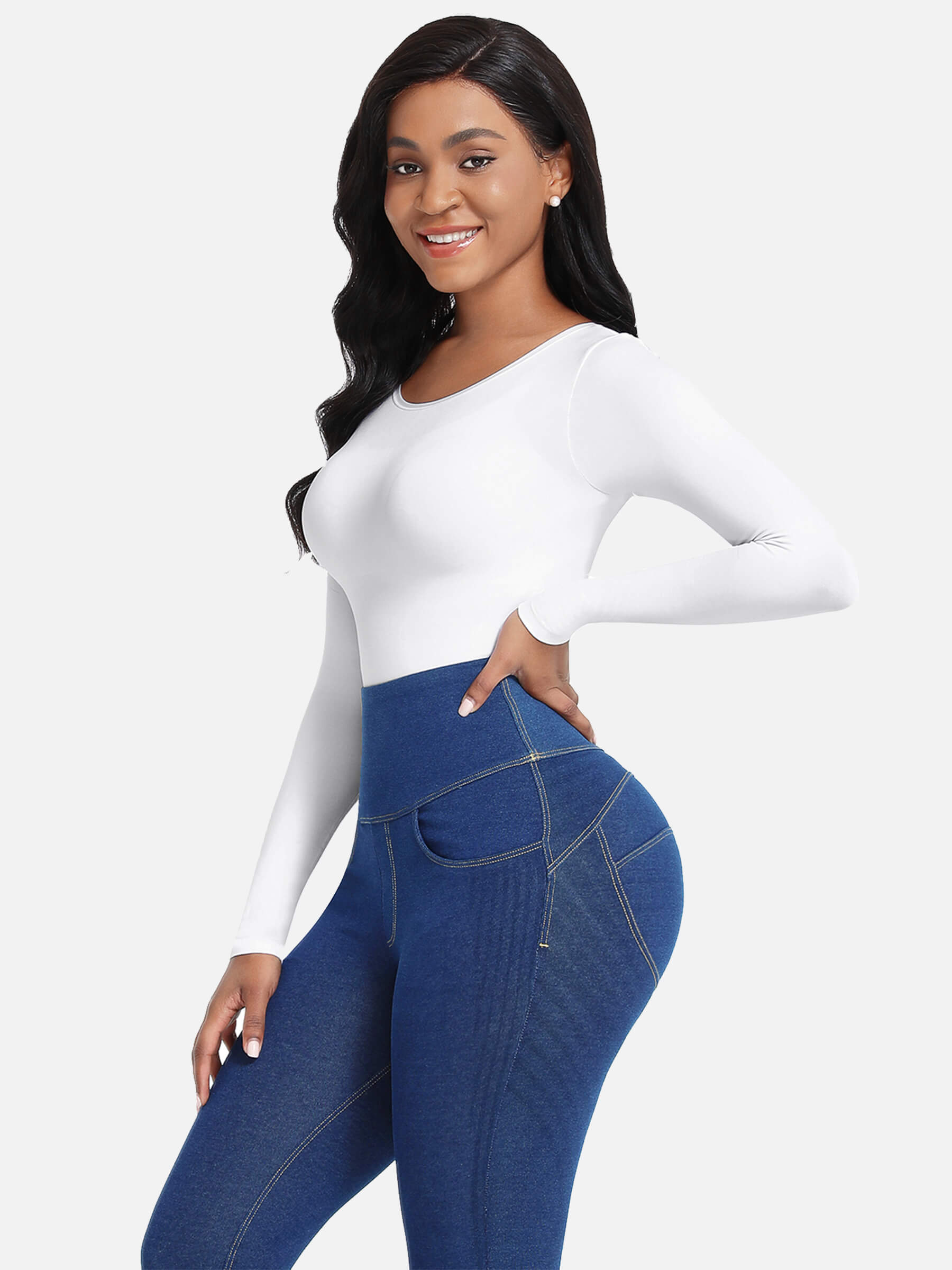 LONG SLEEVE BODYSUIT SCULPTING SHAPEWEAR