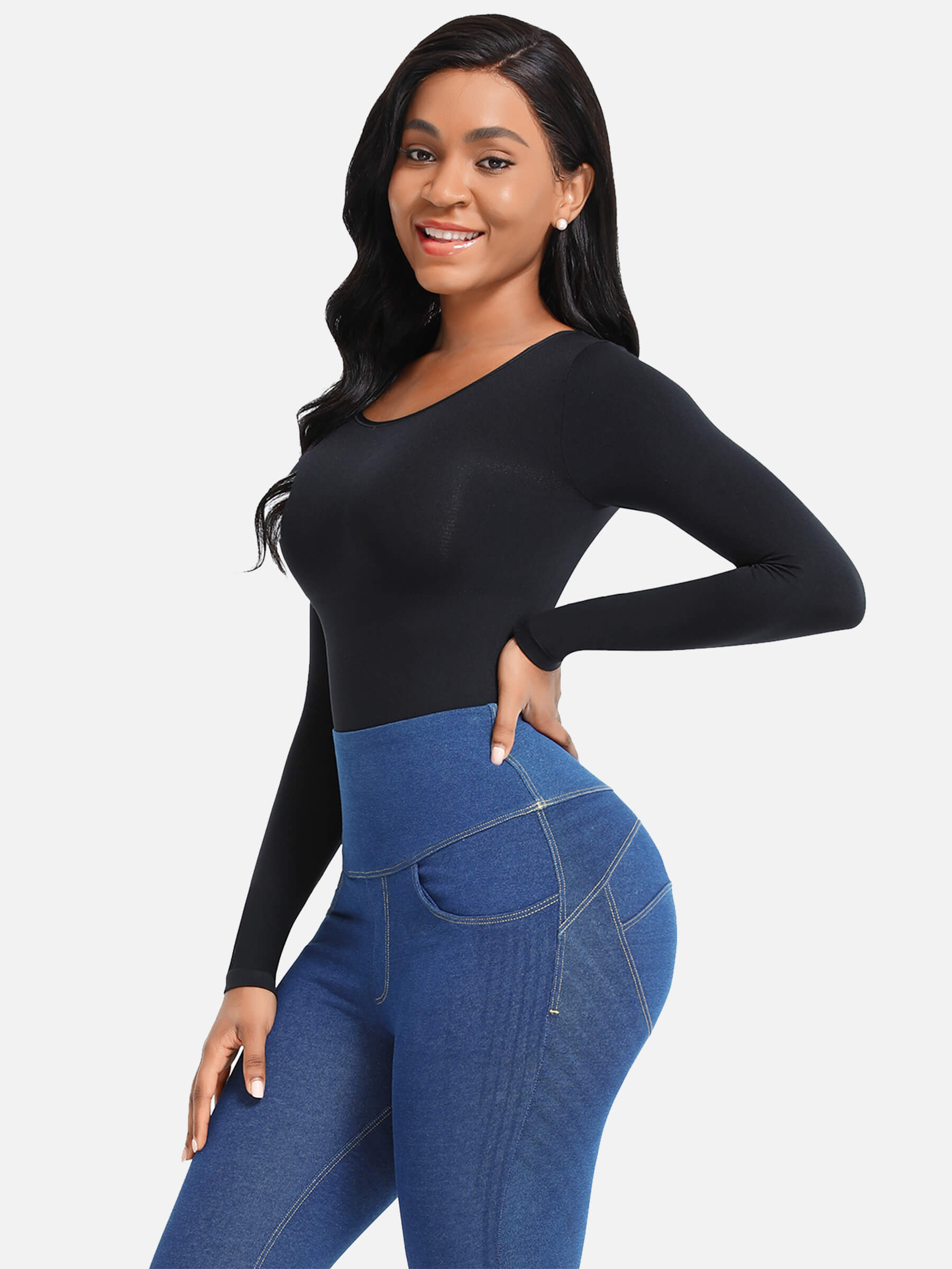 LONG SLEEVE BODYSUIT SCULPTING SHAPEWEAR