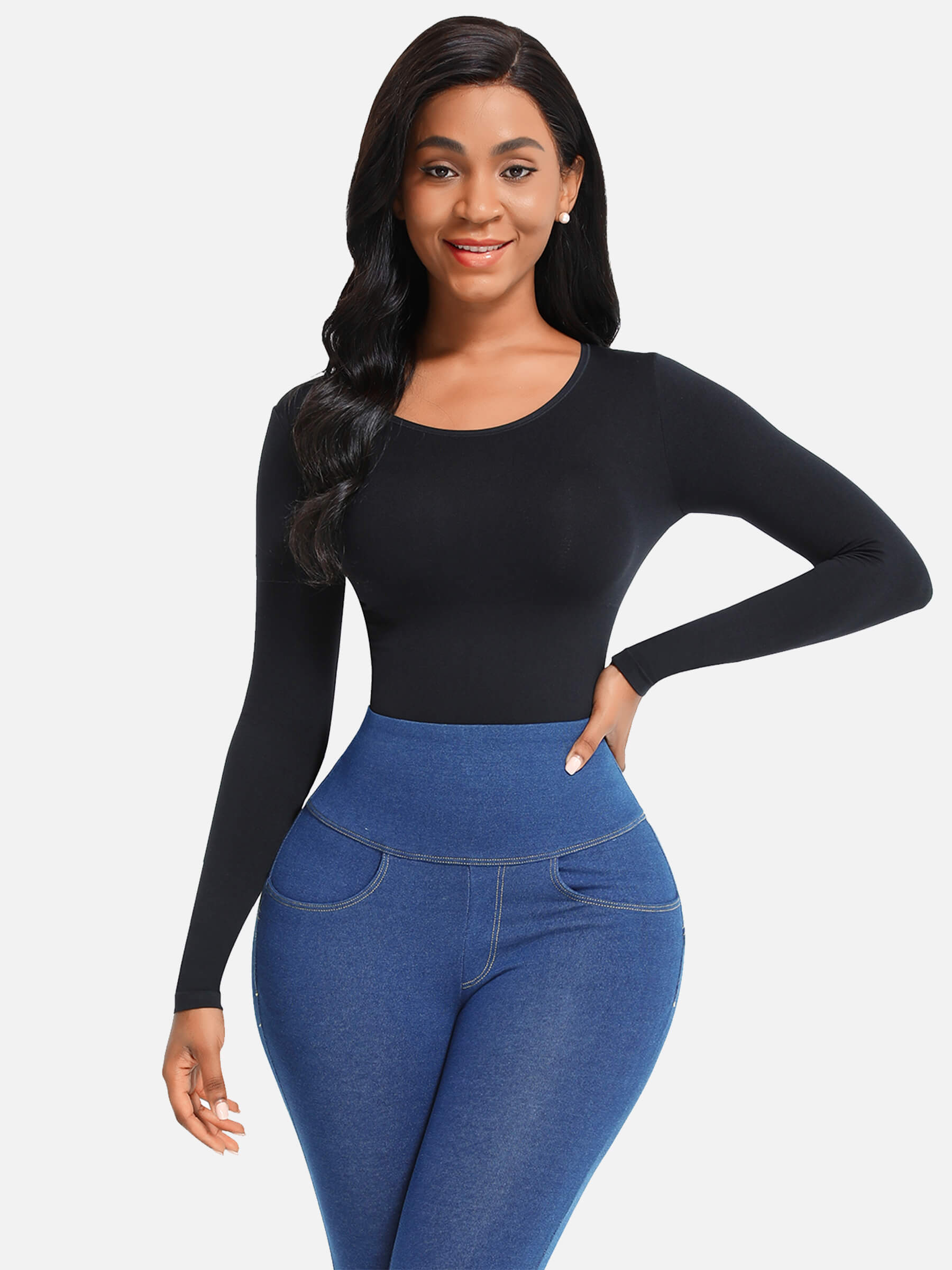 LONG SLEEVE BODYSUIT SCULPTING SHAPEWEAR