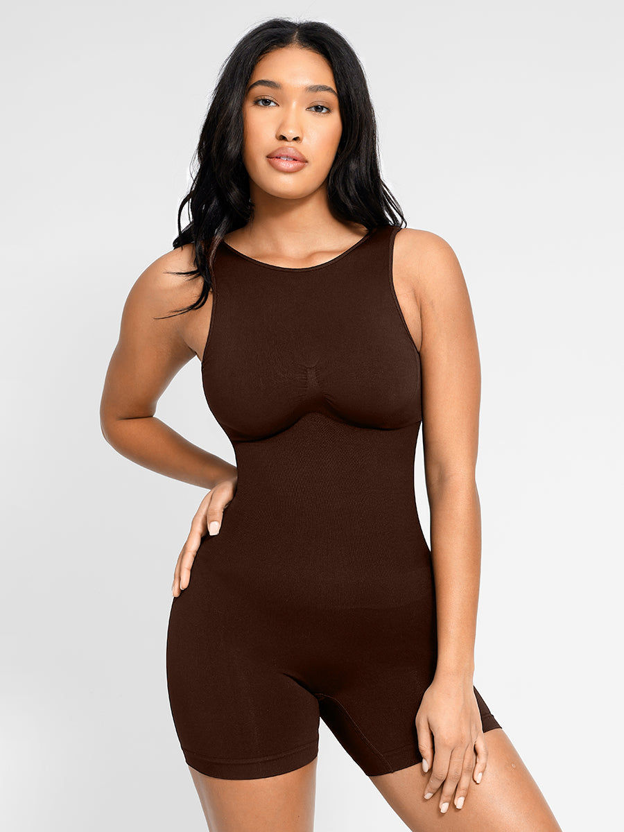 Built-In Shapewear High-Neck Romper