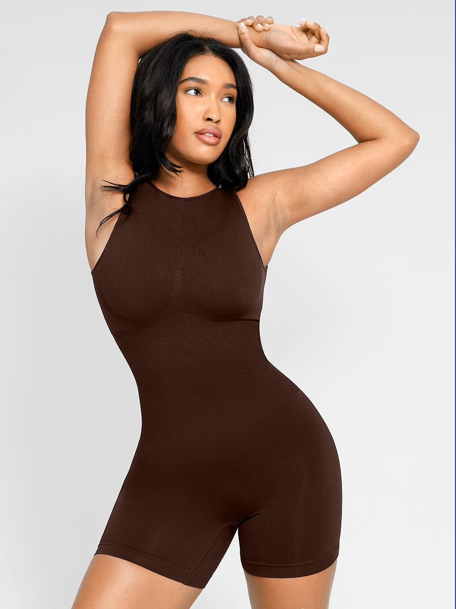 Built-In Shapewear High-Neck Romper