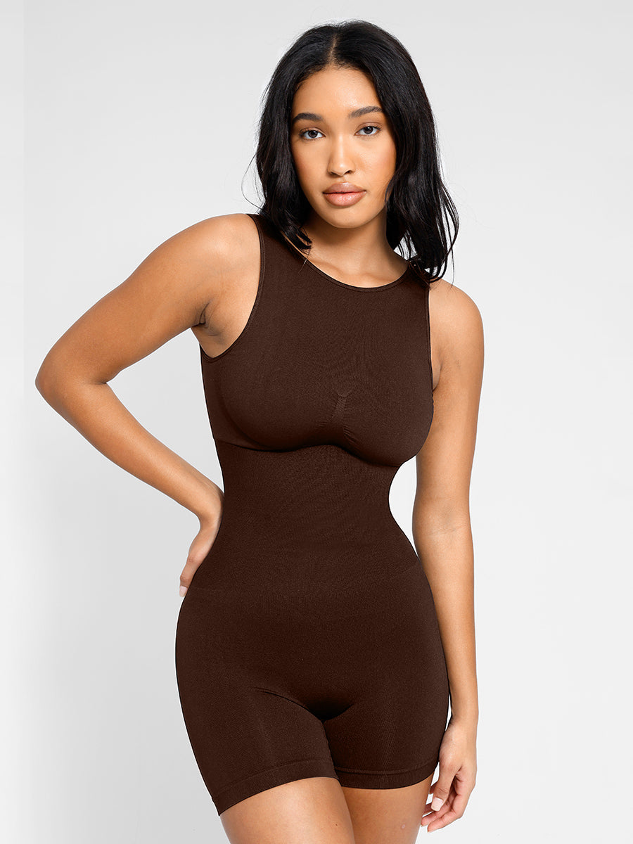 Built-In Shapewear High-Neck Romper