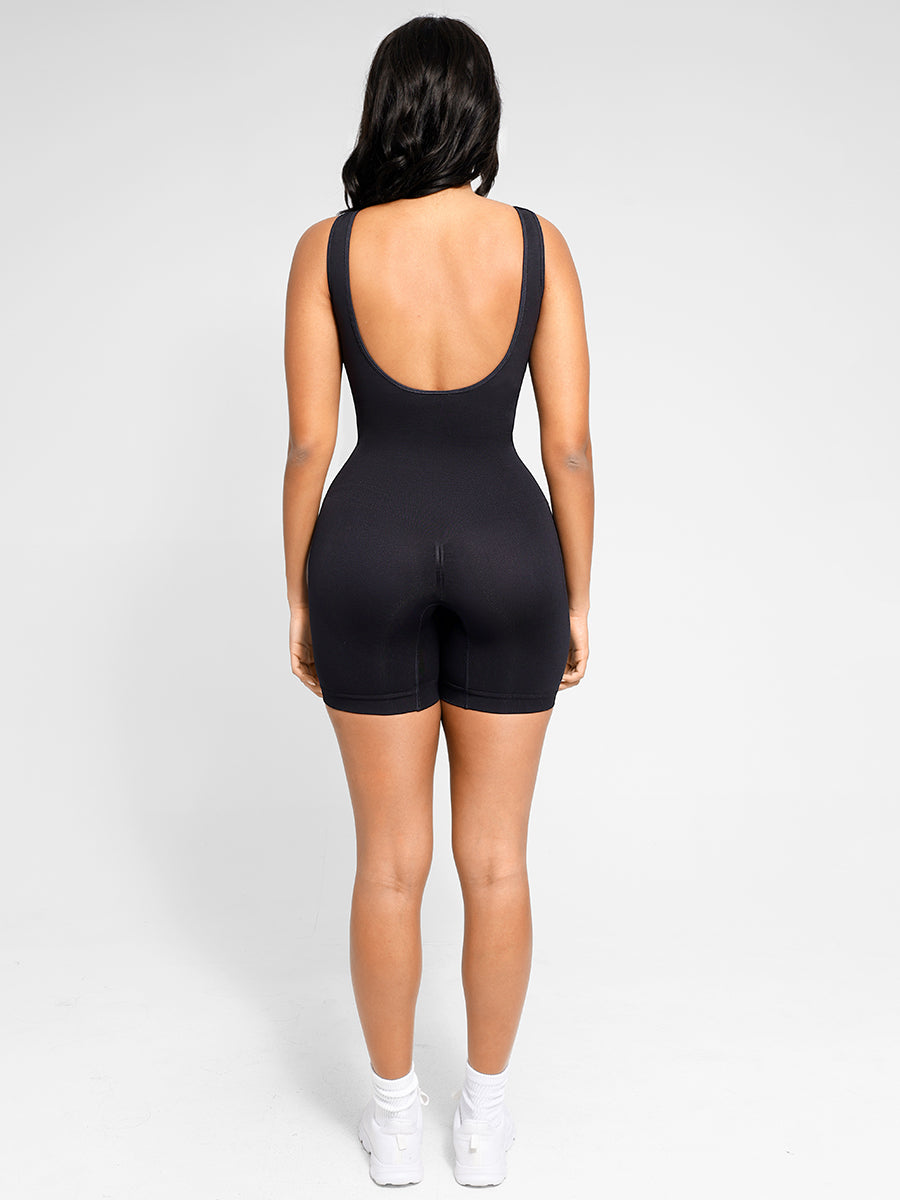 Built-In Shapewear High-Neck Romper