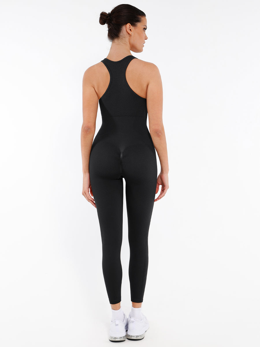 Seamless Zip-Up Shapewear Jumpsuit