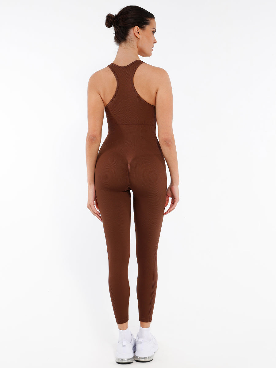 Seamless Zip-Up Shapewear Jumpsuit