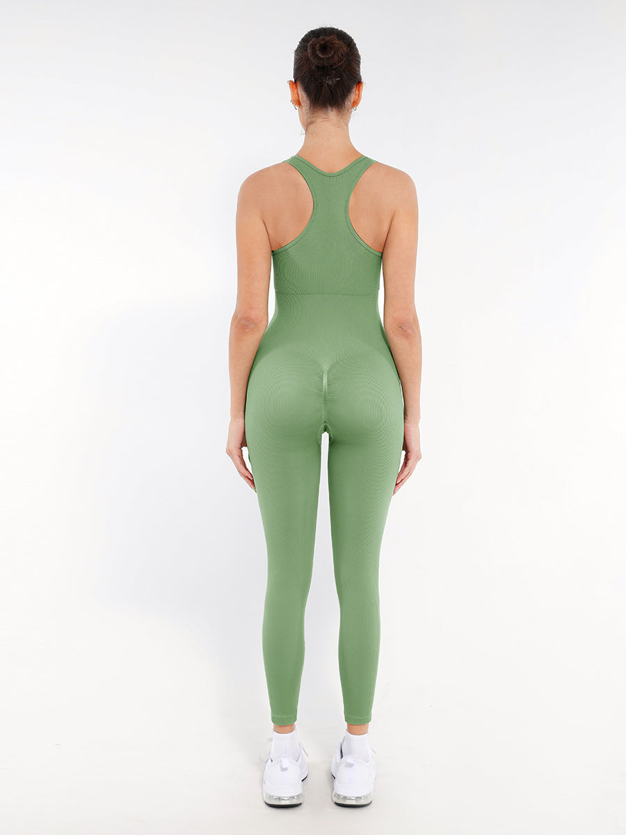 Seamless Zip-Up Shapewear Jumpsuit