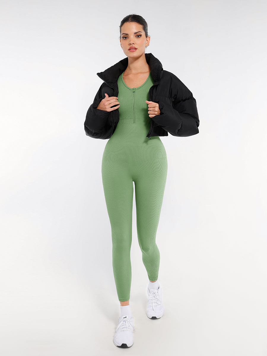 Seamless Zip-Up Shapewear Jumpsuit