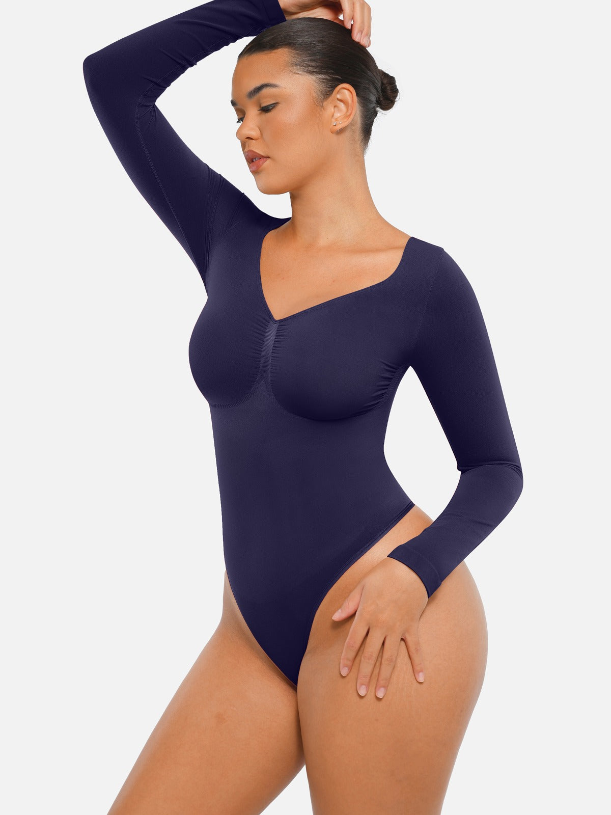 Seamless Long Sleeve Tummy Control Thong Bodysuit