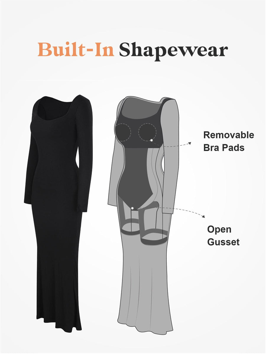Shapewear Sculpting Long Sleeve Dress